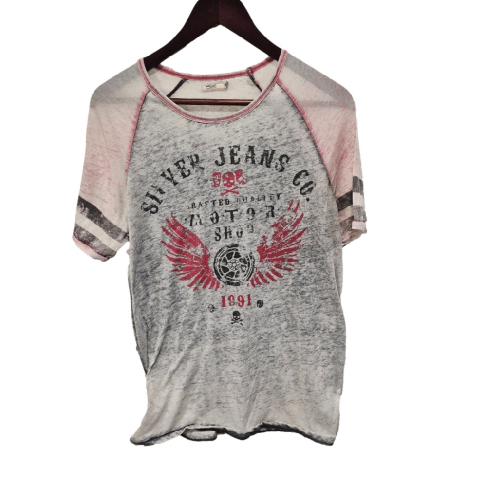 Silver Jeans Y2K Graphic Semi Sheer Short Sleeve Tshirt